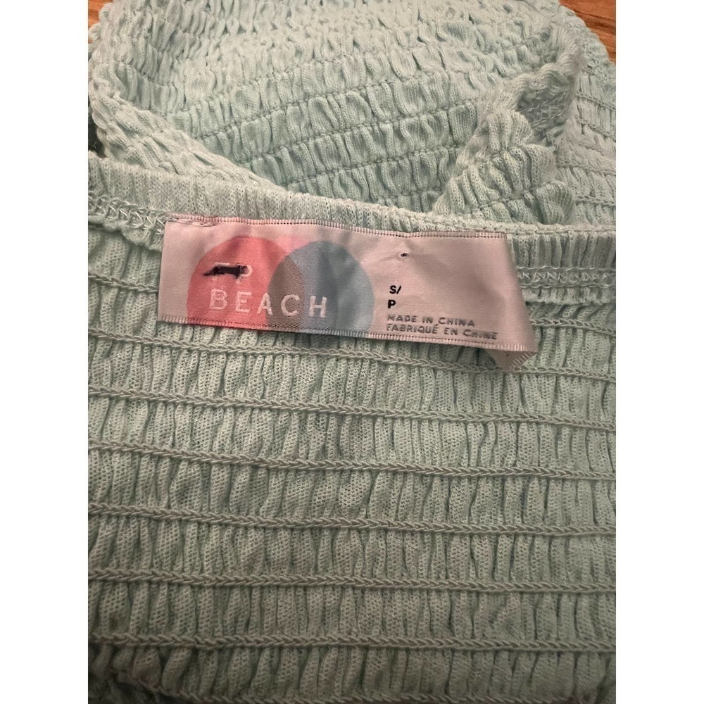 Free People Beach Chiara Mint Green Smocked Tie Back Bodysuit Only Small - Picture 4 of 7